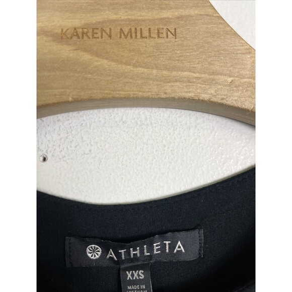 Athleta La Palma Dress Size XXS  2XS Black Crossover Layered Hem Sleeveless - Picture 3 of 7